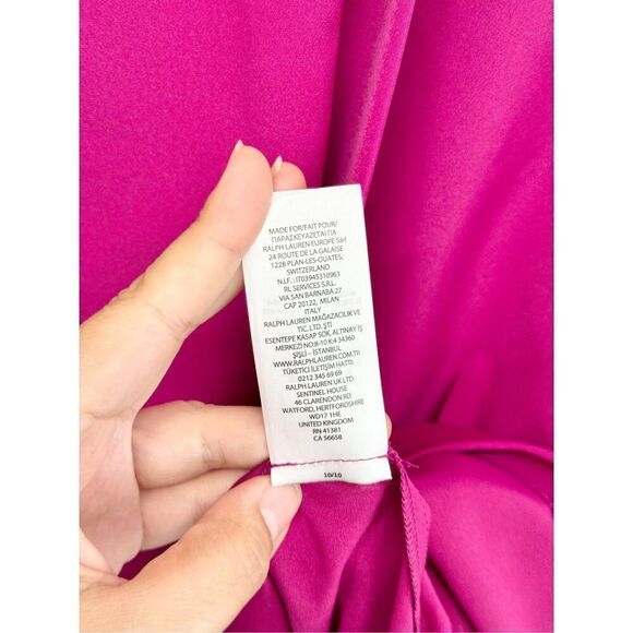 Lauren Ralph Lauren Dress Size 8‎ Pink Crepe Off Shoulder Back Zip Knee Length - Picture 13 of 13